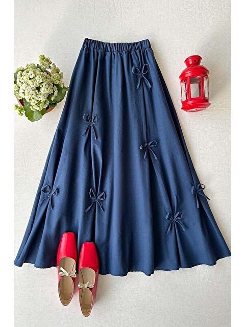 Ceylan Otantik Lacivert Fiyonklu Etek - S000195809-21164