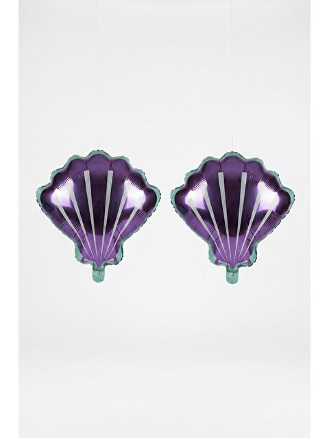Le Mabelle Lila 2'li Midye Figür Parti Balonu Set