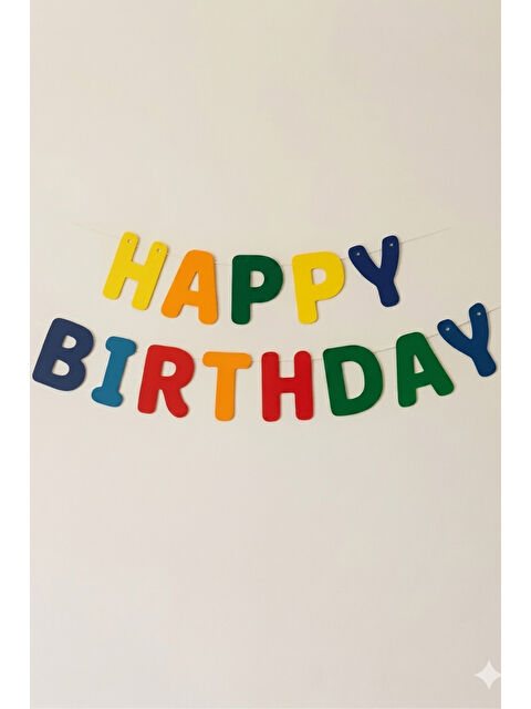 Le Mabelle Çok Renkli Pastel Tonları Happy Birthday Harf Parti Banner