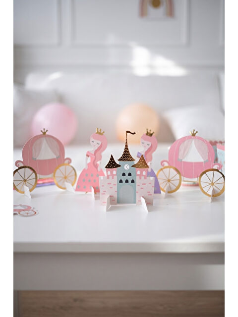 Le Mabelle Çok Renkli Prenses ve Şato Temalı Parti Masası Süsü