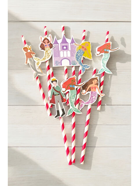 Le Mabelle Çok Renkli Deniz Altı Temalı 8'li Parti Pipeti