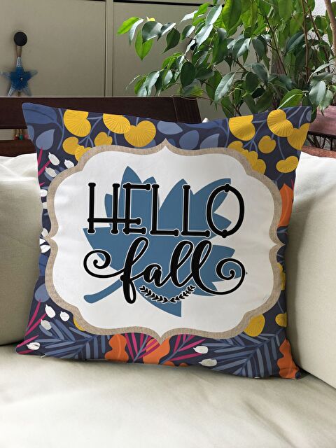 Evmila Sonbahar Temalı 43x43 Kadife Kırlent Kılıfı - S000291940-23173