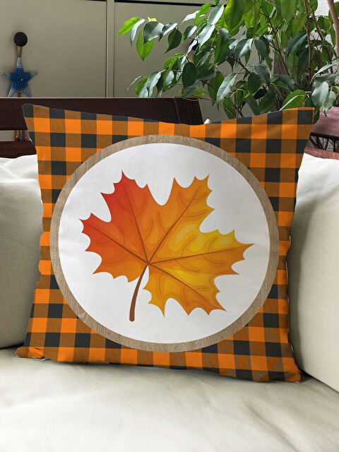 Evmila Sonbahar Temalı 43x43 Kadife Kırlent Kılıfı - S000291950-23173