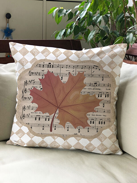 Evmila Sonbahar Temalı 43x43 Kadife Kırlent Kılıfı - S000291957-23173