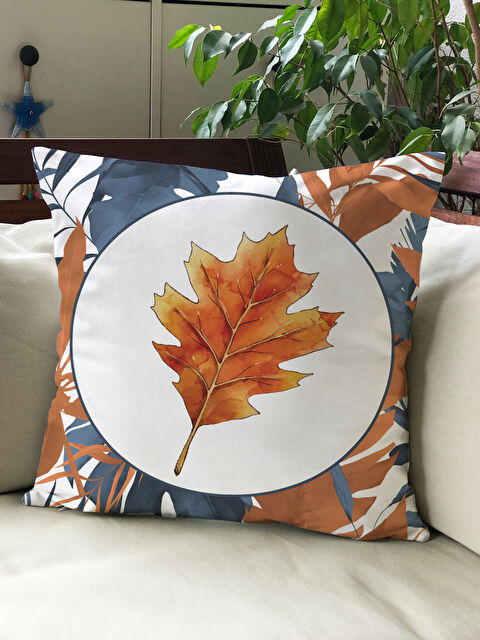 Evmila Sonbahar Temalı 43x43 Kadife Kırlent Kılıfı - S000291959-23173