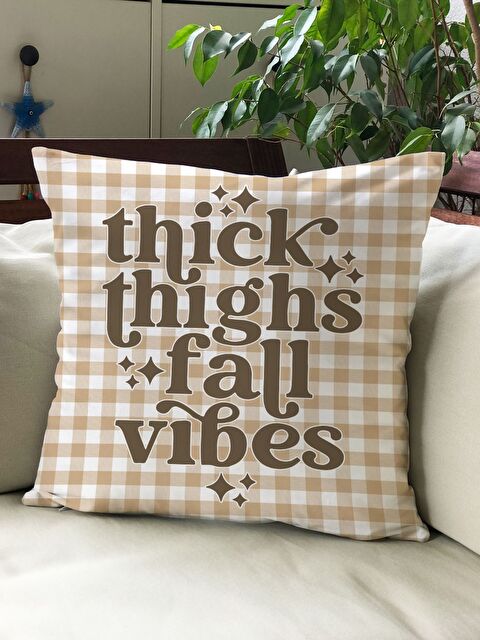 Evmila Sonbahar Temalı 43x43 Kadife Kırlent Kılıfı - S000291998-23173