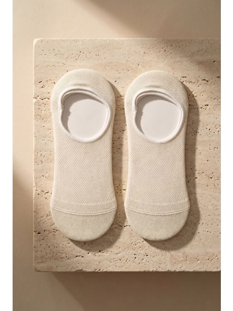 Katia And Bony Kadın Basic Renkli Görünmez Babet Çorap Beyaz