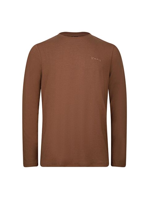 2AS Vernon Erkek Uzun Kol Viloft T-Shirt Kahverengi - S000501395-26424