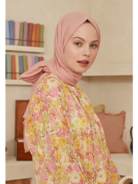 Fresh Scarfs İnce Pamuk Vual Şal Pudra - S000420394-20023