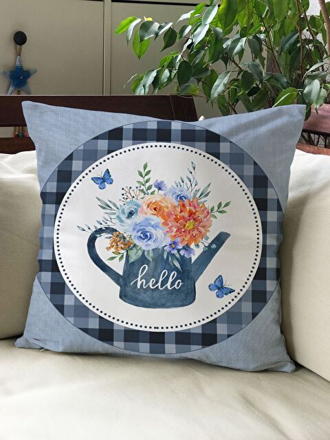 Evmila Sonbahar Temalı 43x43 Kadife Kırlent Kılıfı - S000291965-23173