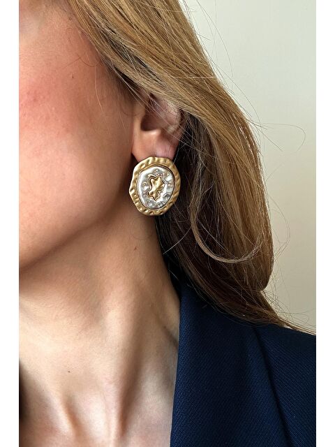 New Obsessions Altın ve Gümüş Detaylı Donut Küpe - S000343602-20076