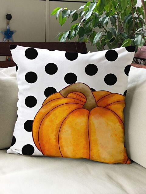 Evmila Sonbahar Temalı 43x43 Kadife Kırlent Kılıfı - S000291966-23173