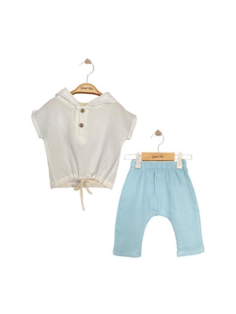 Yami Mia Kapüşonlu Müslin Bebek Alt Üst Takım - S000131596-17234