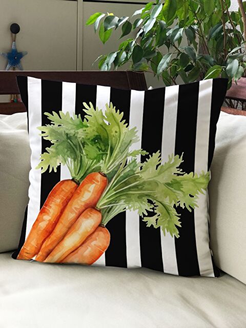 Evmila Sonbahar Temalı 43x43 Kadife Kırlent Kılıfı - S000291972-23173