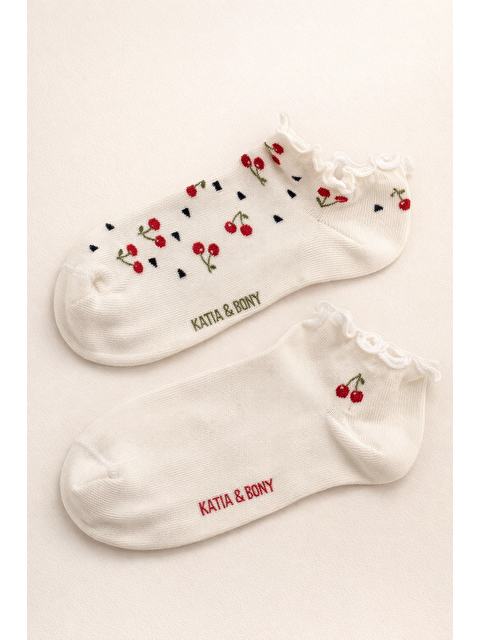 Katia And Bony Kadın 2'Li Kirazlı Step Çorap