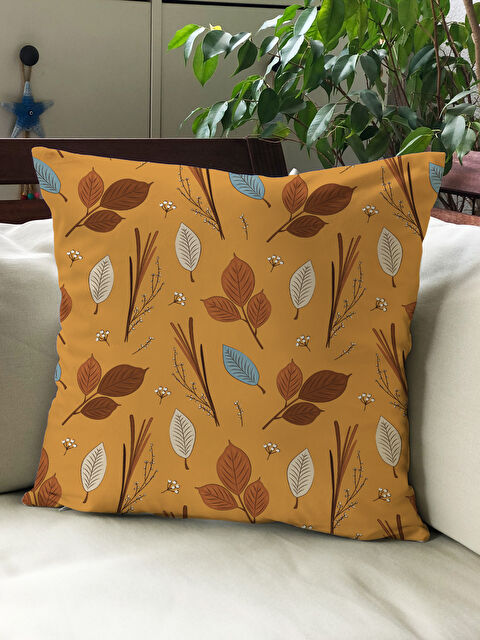 Evmila Sonbahar Temalı 43x43 Kadife Kırlent Kılıfı - S000291973-23173