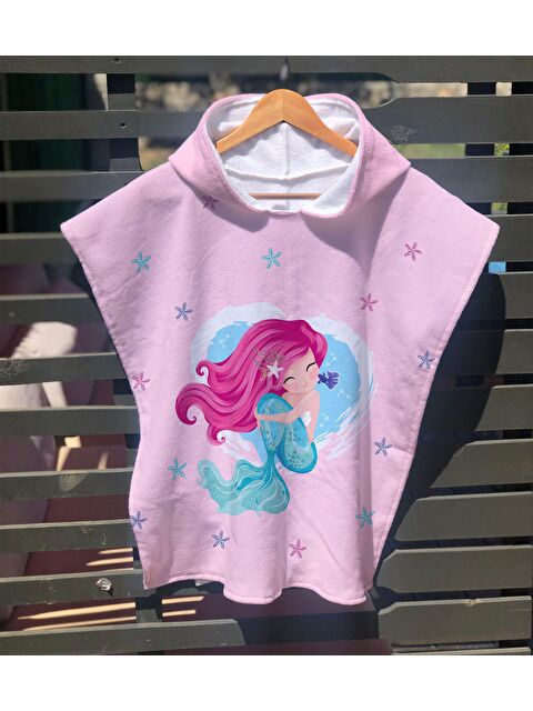 Evmila Baskılı Çocuk Panço Plaj Havlusu/plaj Bornozu 60x60 Cm - S000227657-23173