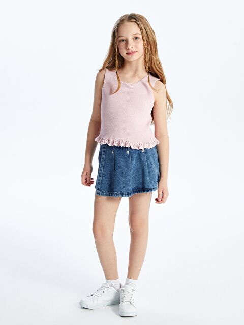 Dexia Dex1 - Örgü Detaylı Düz Triko Bluz - Pembe - S000176449-20024