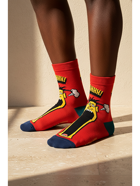 Katia And Bony Unisex Pop Art Angry Soket Çorap