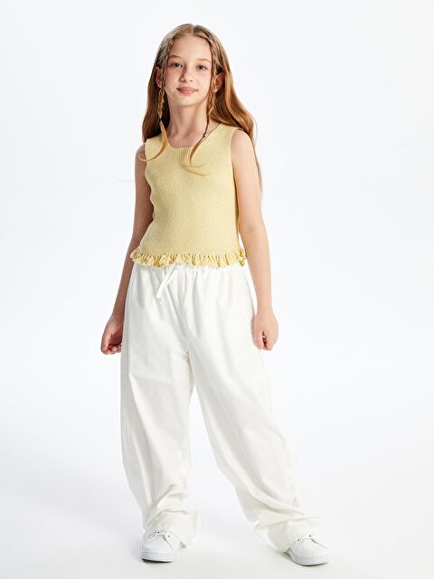 Dexia Dex1 - Örgü Detaylı Düz Triko Bluz - Sarı - S000176449-20072