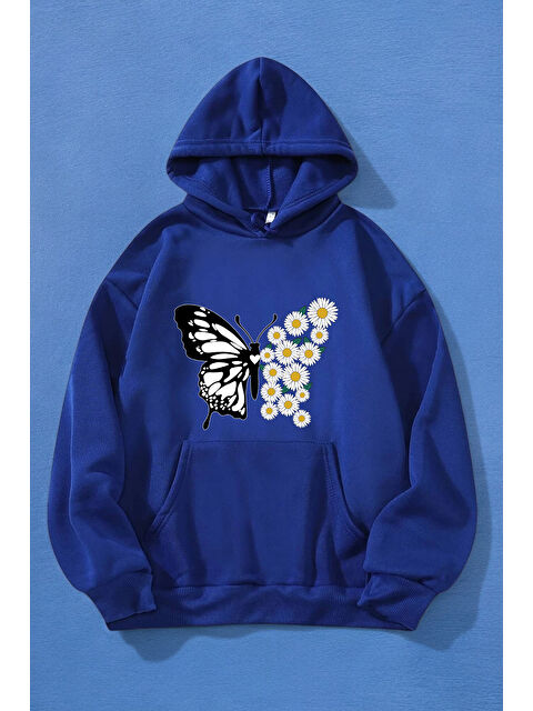 uyguntarz Papatya Kelebek Baskılı Oversize Sweatshirt - S000265660-17234