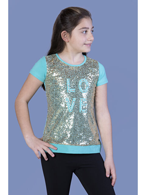 Toontoykids Kız Çocuk Önü Komple Pullu Tişört - S000255929-1180