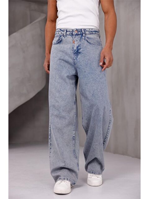Oksit Puertas Erkek Yüksek Bel Balon Baggy Fit Bol Kesim Jean Pantolon - S000473339-17234