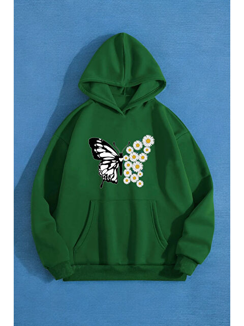 uyguntarz Papatya Kelebek Baskılı Oversize Sweatshirt - S000265660-18194