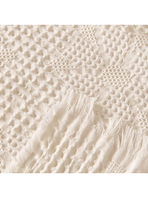 Evidea Soft Fleur Çift Kişilik Yatak Örtüsü - Beyaz - 210x240 cm