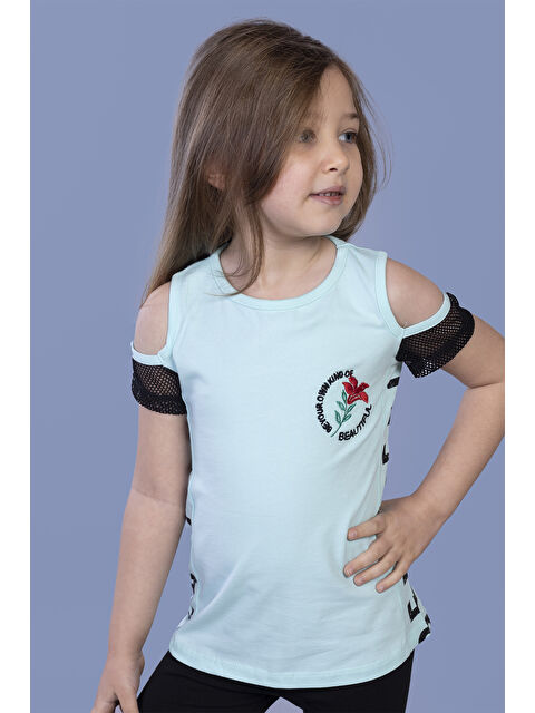 Toontoykids Kız Çocuk Göğsü Nakışlı Tişört - S000255355-1180