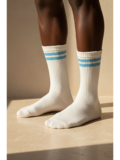 Katia And Bony Unisex Çizgi Desenli Ribanalı Soket Çorap