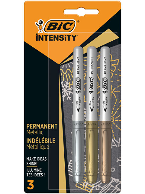 Bic Intensity Permanent Markör Altın Gümüş Bronz 3'lü Blister - S000281302-23173