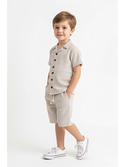 Miababy Bürümcük Gömlek Şort 2li Takım