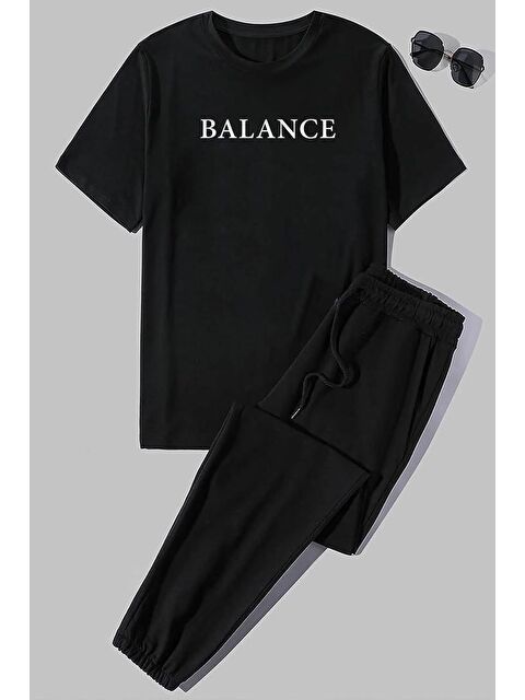 uyguntarz Unisex Balance Baskılı 2'li Eşofman Takımı - S000240328-19351