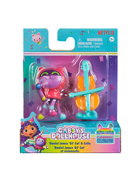 Gabby's Dollhouse Gabby nin Hayal Evi Mini Aksesuarlı Figür Daniel DJ Cat-Cello 6071670 - S000486675-10231