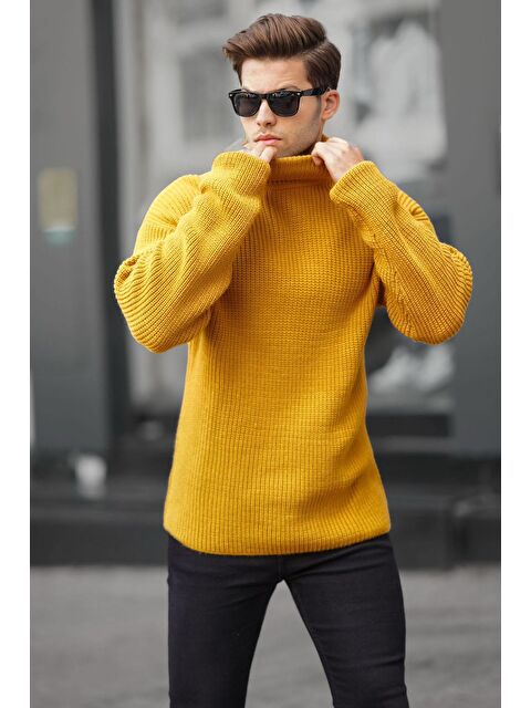 Madmext Hardal Balıkçı Yaka Örme Kazak 6858 - S000117410-20074