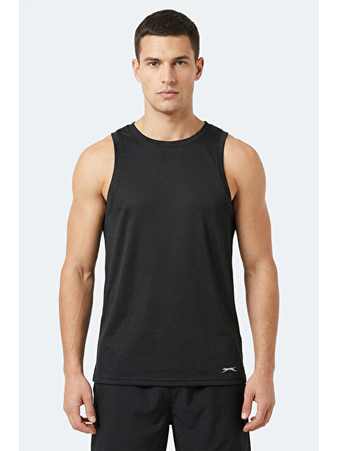 SLAZENGER KORBA Erkek Kolsuz Siyah Tişört - S000532176-19351
