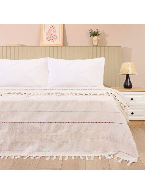Evidea Soft Solvia Tek Kişilik Yatak Örtüsü - Krem - 160x230 cm - S000477186-19966