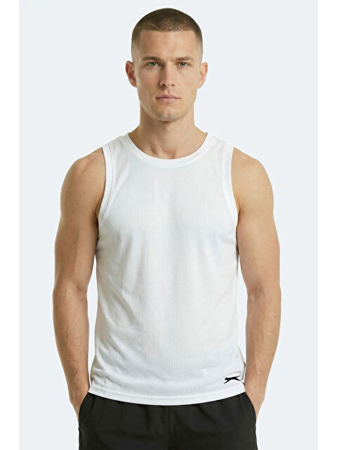 SLAZENGER KORBA Erkek Kolsuz Beyaz Tişört - S000532176-20063