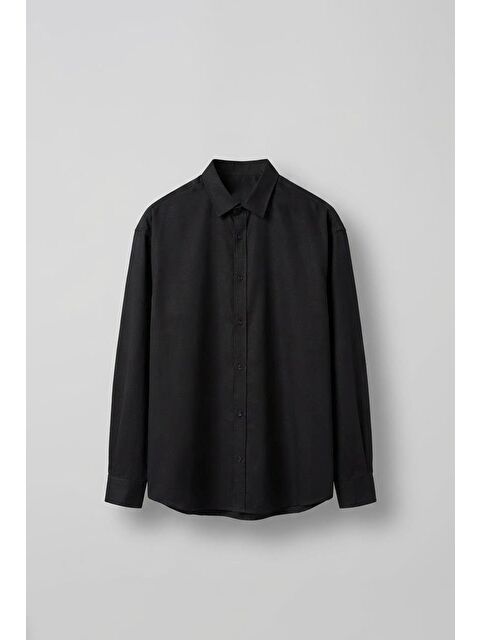 Abluka Online Erkek Oversize Uzun Kollu Basic Gömlek Siyah - S000491644-19351