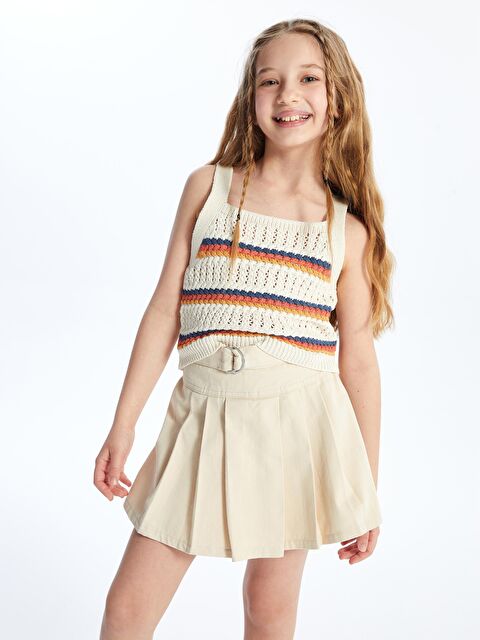 Dexia Palmira - Örgü Detaylı Çizgili Triko Bluz - Multicolor - S000176454-6348