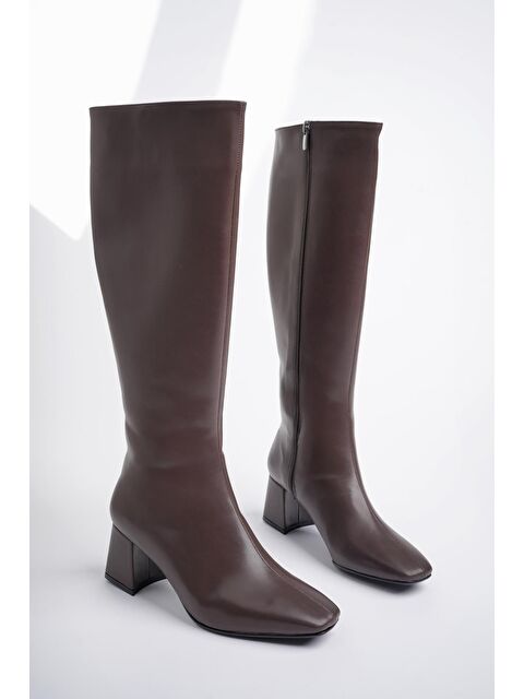 Muggo KAROLİNE Küt Burun Yandan Fermuarlı Topuklu Kadın Çizme - S000296431-19413