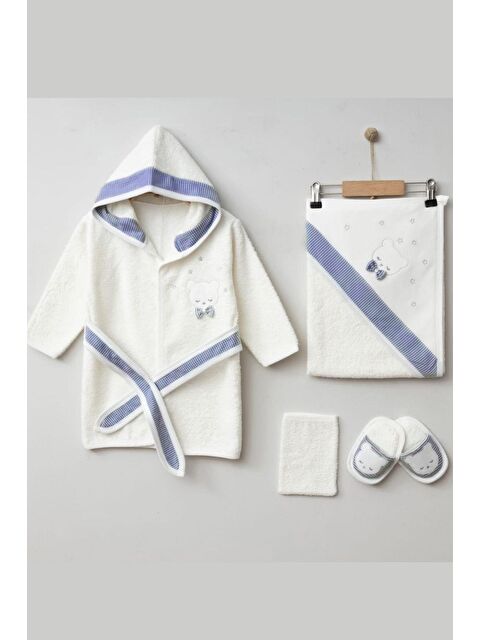 Cantoy Nakışlı Ayıcık Figürlü 4'Lü Bebek Bornoz - S000502987-21164