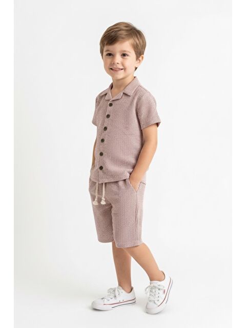 Miababy Bürümcük Gömlek Şort 2li Takım