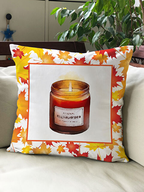 Evmila Sonbahar Temalı 43x43 Kadife Kırlent Kılıfı - S000292001-23173