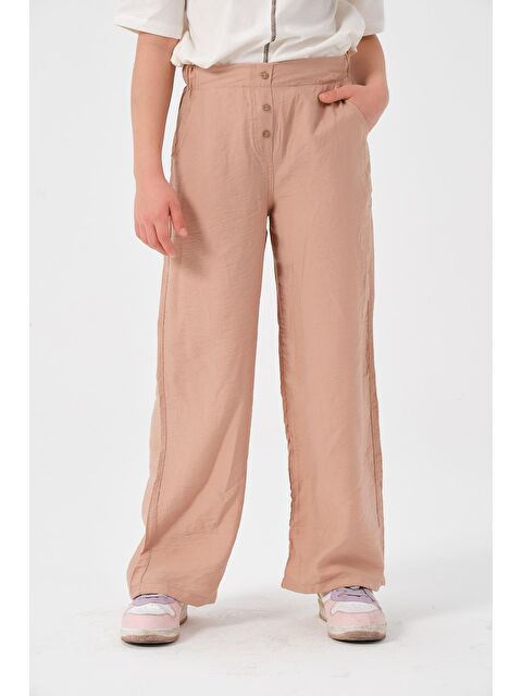 JAZZİEE Genç Kız Çocuk Düğme Detaylı Bol Paça Pantolon - S000315743-19928
