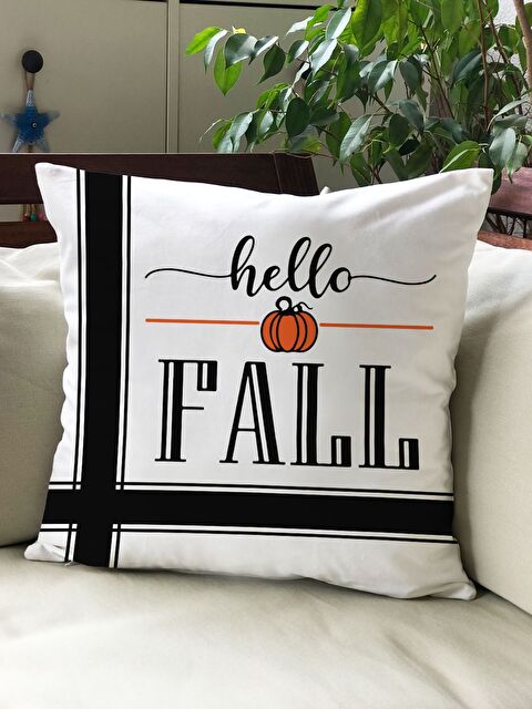 Evmila Sonbahar Temalı 43x43 Kadife Kırlent Kılıfı - S000292005-23173