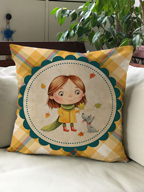 Evmila Sonbahar Temalı 43x43 Kadife Kırlent Kılıfı - S000292006-23173