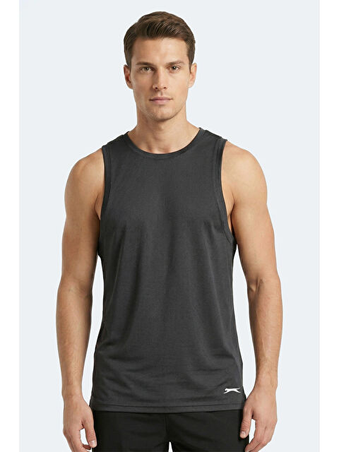 SLAZENGER KORBA Erkek Kolsuz Koyu Gri Tişört - S000532176-29351