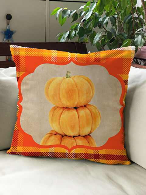 Evmila Sonbahar Temalı 43x43 Kadife Kırlent Kılıfı - S000292019-23173